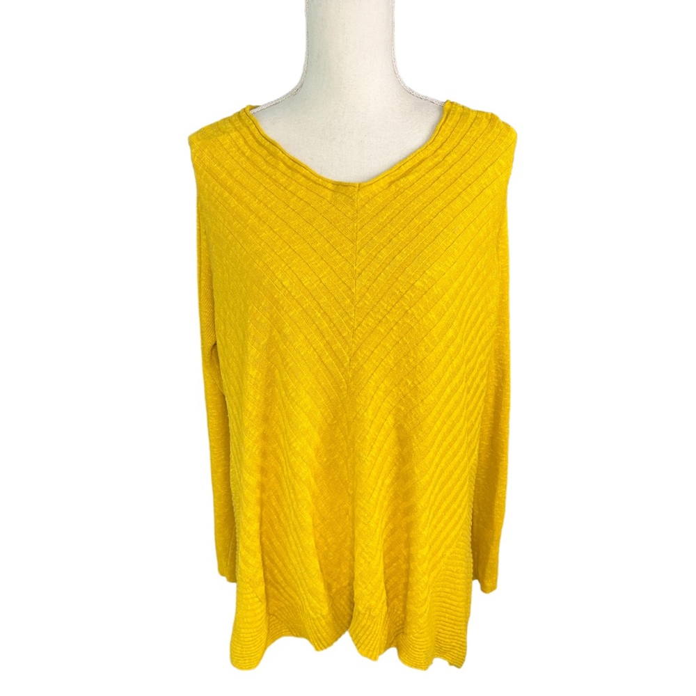 Eileen Fisher Yellow linen pullover Ribbed Sweater